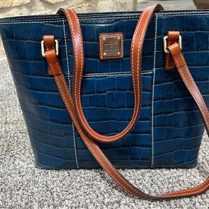 Dooney & Bourke Blue Croc-Embossed Tote
